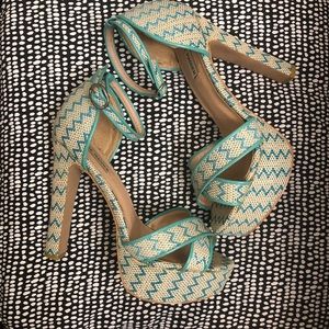 Steve Madden P-Rada Turquoise Platform Heels
